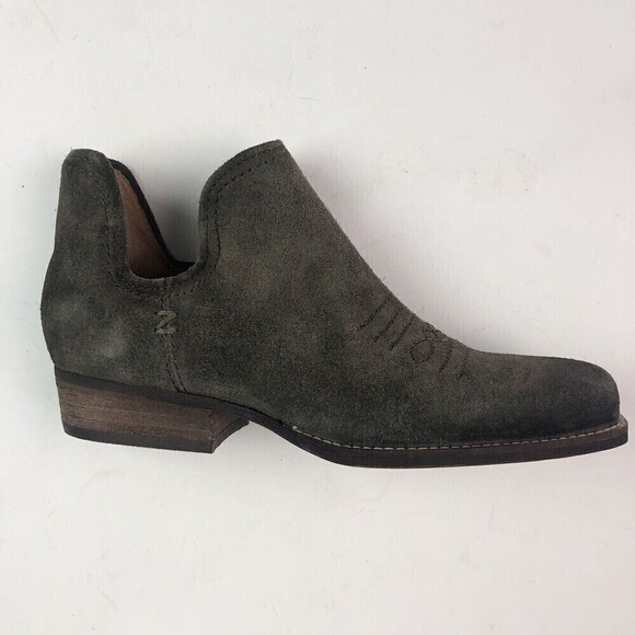 Zodiac Agatha Suede Western Ankle Botties size 6 Olive Cowgirl festival boho - Picture 6 of 11